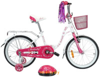 Детский велосипед для девочек - Delta Butterfly 18" (белый/розовый)