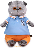 Мягкая игрушка - Кот Басик в голубом поло 22 см, Budi Basa Ks22-210