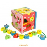 Игровой центр - Радужный кубик, (конструктор, сортер, шнуровка), Mapacha 76644 - Minsktoys.by