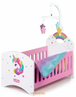 Кроватка для куклы с каруселькой Единорог розовый, Mary Poppins 67421 - Minsktoys.by