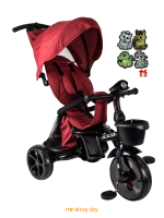 Велосипед детский красный с родительской ручкой трехколесный TechTeam Ricco - Minsktoys.by