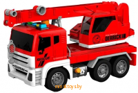 Пожарная машина - Автокран, инерционный, игрушка, 1:12 WENYI, WY812C - Minsktoys.by