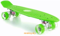 Скейтборд (пенни борд) зелёный - Zippy Board, светящиеся колёса, 120/5mi