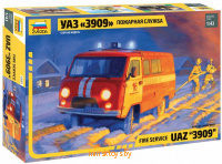 Модель сборная - УАЗ «3909» автомобиль пожарной службы, Звезда 43001з - Minsktoys.by