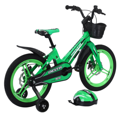 Детский велосипед Delta Prestige 18" (салатовый), магниевая рама и колёса - интернет-магазин игрушек Minsktoys.by