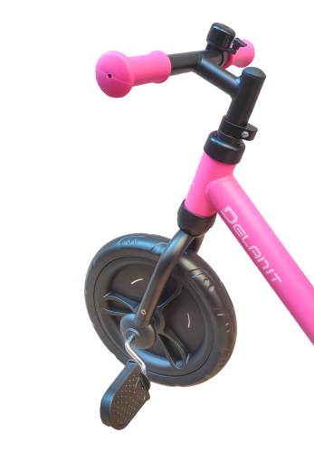 Беговел - велосипед для девочки с педалями и боковыми колёсами 2в1, Delanit, TF-01_Rose