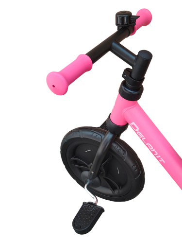 Беговел - велосипед для девочек с родительской ручкой 2 в 1, Delanit TF-01B (Розовый)