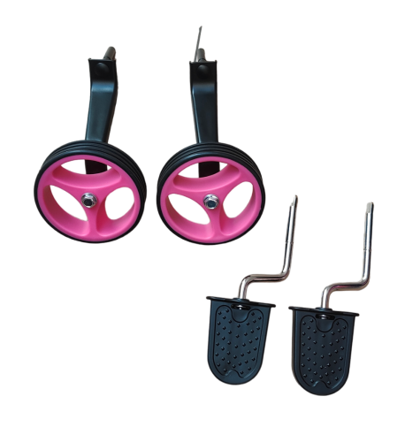 Беговел - велосипед для девочки с педалями и боковыми колёсами 2в1, Delanit, TF-01_Rose