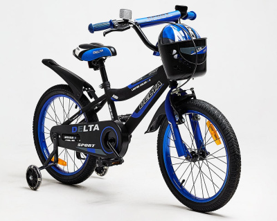 Детский велосипед - Delta Sport 18" (синий/черный) - интернет-магазин игрушек Minsktoys.by