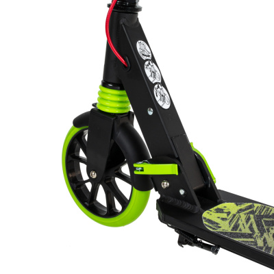 Самокат городской с ручным тормозом зелёный - Tech Team Delta Scooter