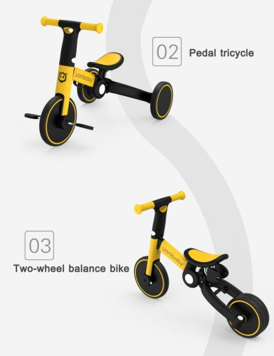 Беговел-велосипед для детей 3 в 1 трансформер с педалями, Delanit, T-801 - интернет-магазин игрушек Minsktoys.by