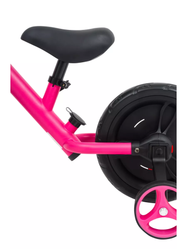 Беговел - велосипед для девочек с родительской ручкой 2 в 1, Delanit TF-01B (Розовый)