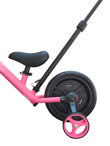 Беговел - велосипед для девочек с родительской ручкой 2 в 1, Delanit TF-01B (Розовый)