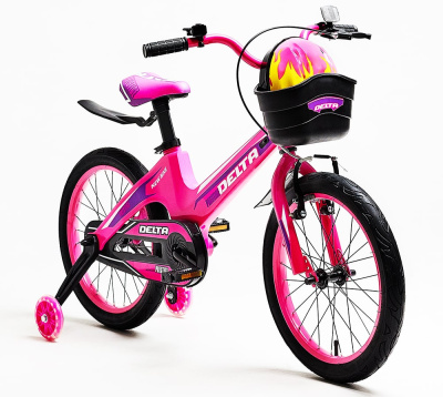 Детский велосипед - Delta Prestige, 18" (розовый) с магниевой рамой - интернет-магазин игрушек Minsktoys.by